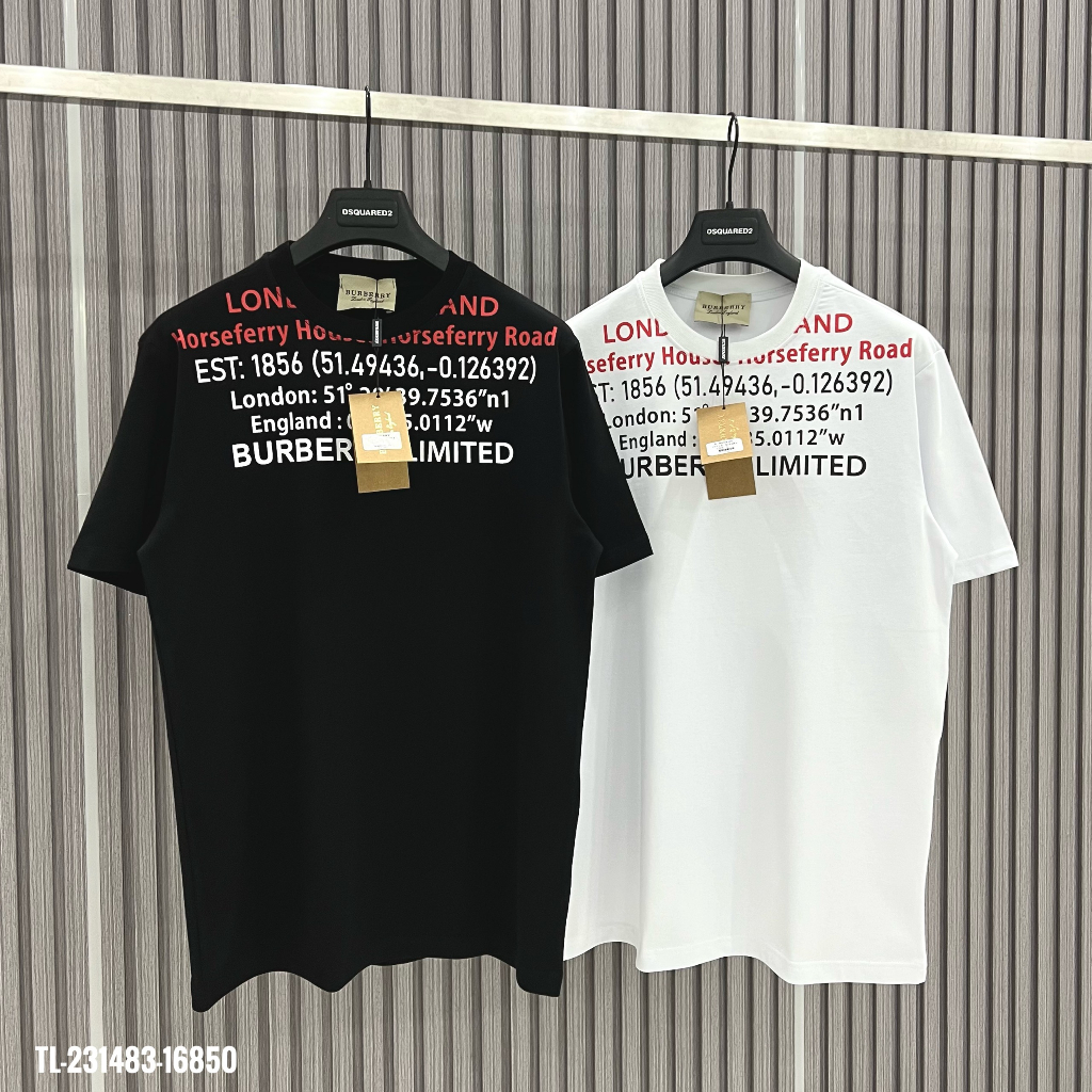 🔥Hot🔥Áo thun Burberry in chữ hot trend Nam nữ New 2023