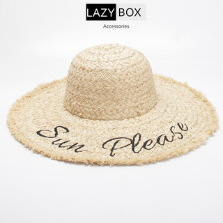 Mũ cói nón đi biển chất liệu sợi Raffia rộng vành dáng rủ