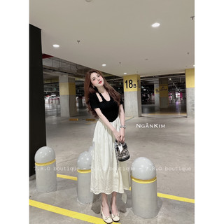 Váy cổ chéo siêu xinh Khánh Lê