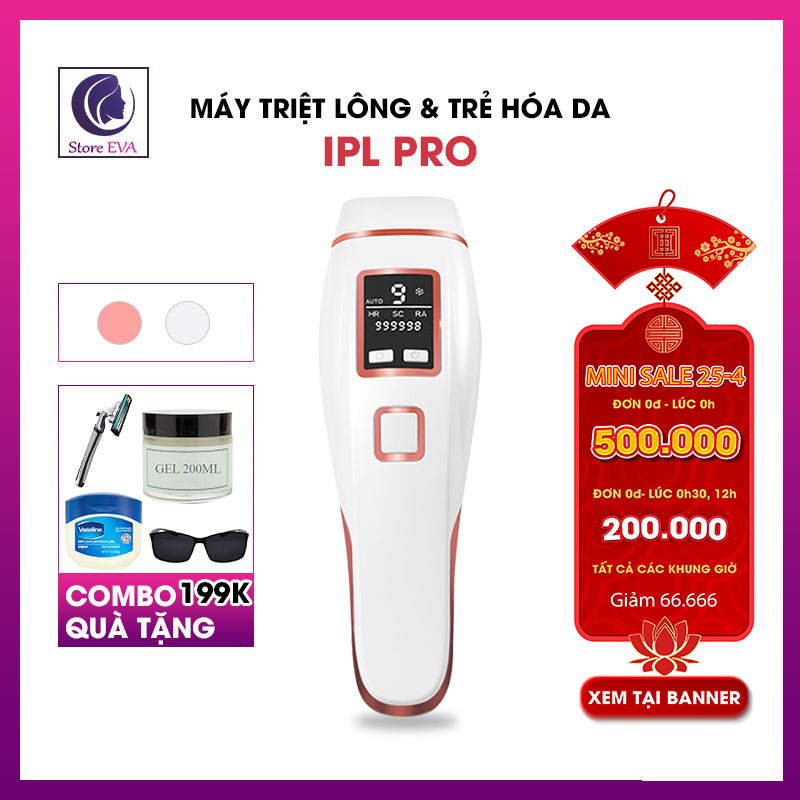 Máy Triệt Lông 9 Cấp Triệt Lông Vĩnh Viễn, Đơn Giản, Băng Lạnh, Trẻ Hóa Da, Giảm Mụn 6 Trong 1 BH 12 Tháng