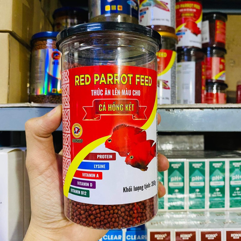 Thức Ăn Lên Màu Cho Cá Hồng Két SANKO Red Parrot Feed - Cám Cá Hồng Két