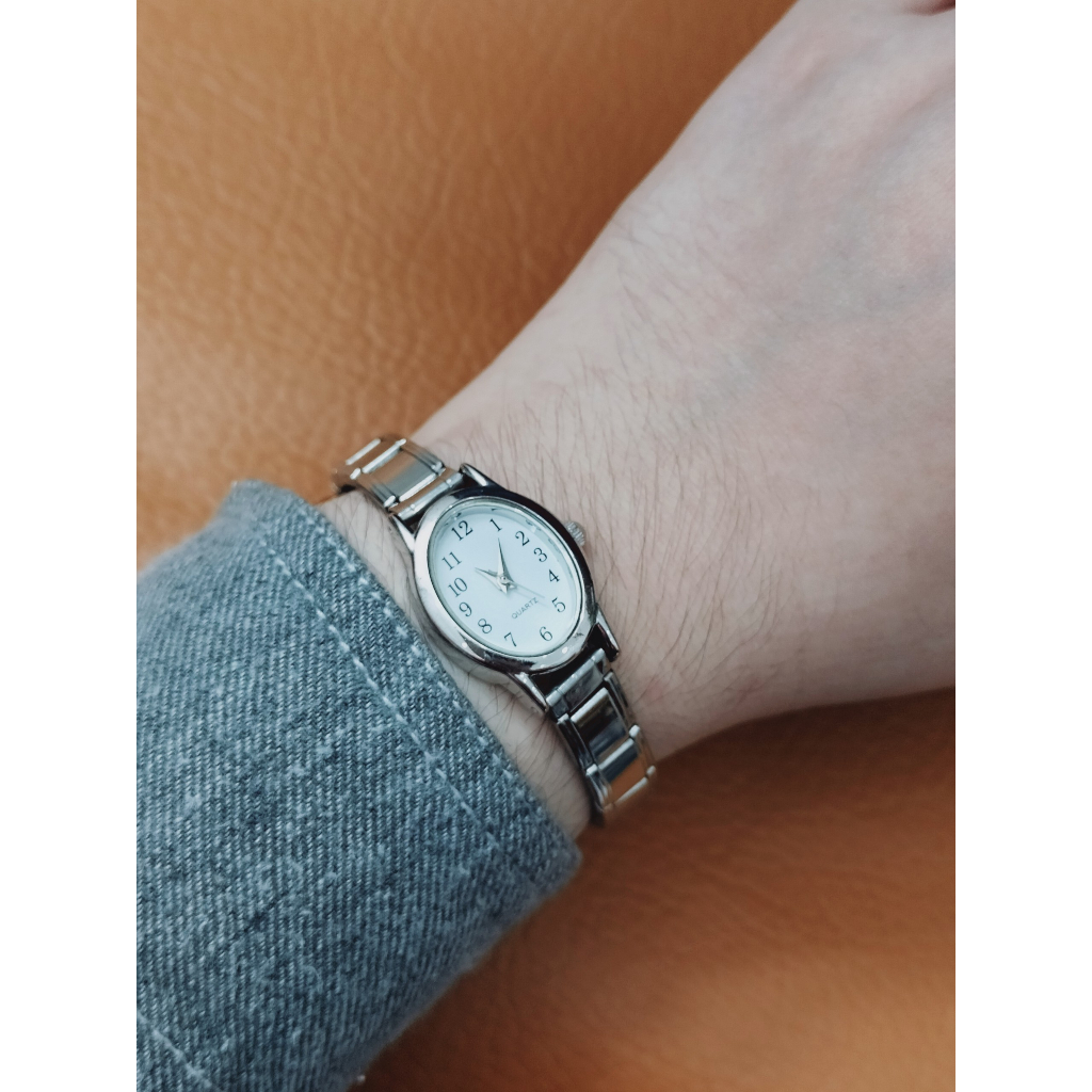 Đồng hồ nữ Japan hàng si Nhật mặt oval, đồng hồ 2hand
