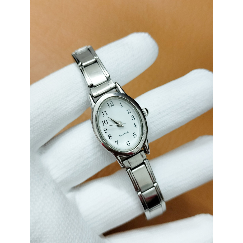 Đồng hồ nữ Japan hàng si Nhật mặt oval, đồng hồ 2hand