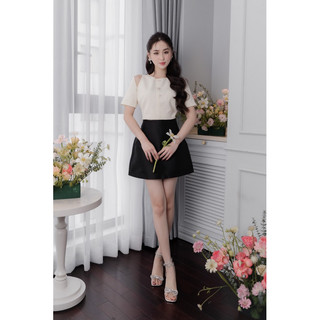 Céleste - chân váy đen tafta cather skirt
