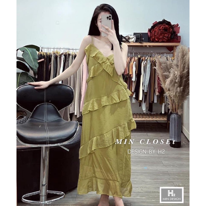 Váy tơ 2  dây chính phẩm