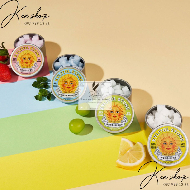Kẹo ngậm sạch răng XYLITOL STONE Hàn Quốc