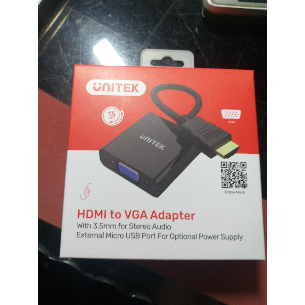 Cáp HDMI -> VGA + Audio Unitek (Y6333). HDMI to VGA Adapter Unitek. Dây tín hiệu dùng cho máy tính