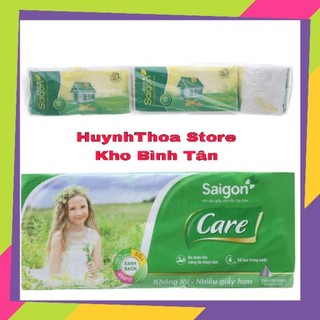 Lốc 10 cuộn giấy vệ sinh saigon eco 2 lớp có lõi/ không lõi