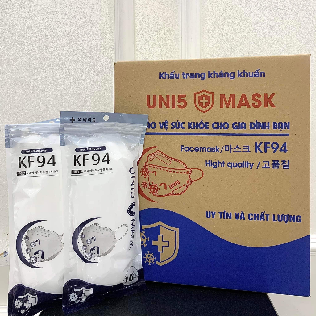 Khẩu Trang KF94 UNI5 MASK 4 Lớp, Kiểu Dáng 4D Hàn Quốc Hàng Chính Hãng Chống Bụi Mịn