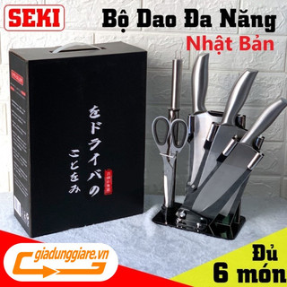 Bộ dao bếp 6 món dao chặt dao thái cao cấp xuất Nhật thép không gỉ - giadunggiare