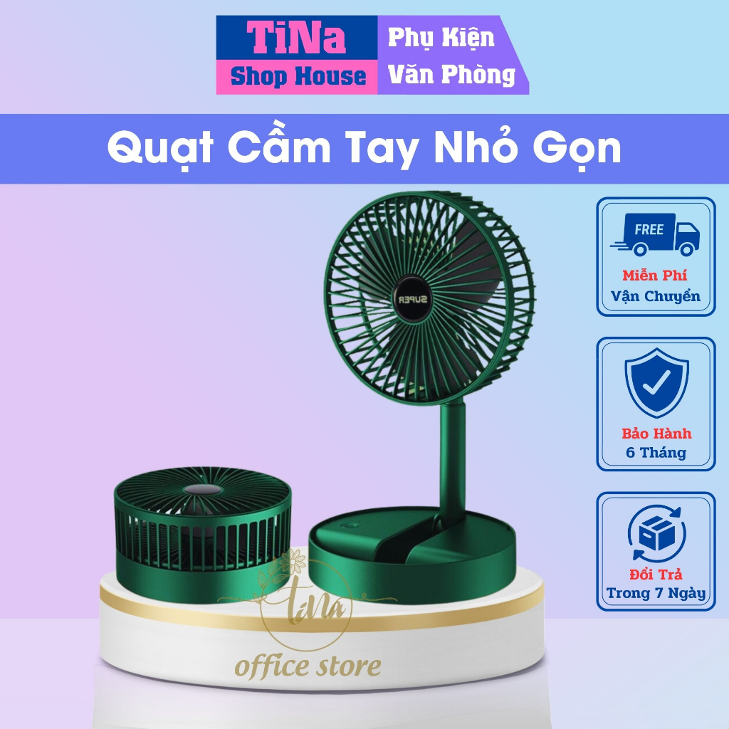 - Quạt Tích Điện Mini Usb 3 Chế Độ Làm Mát,