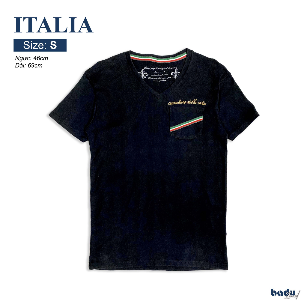 Áo thun Italia 2hand size S | Màu đen
