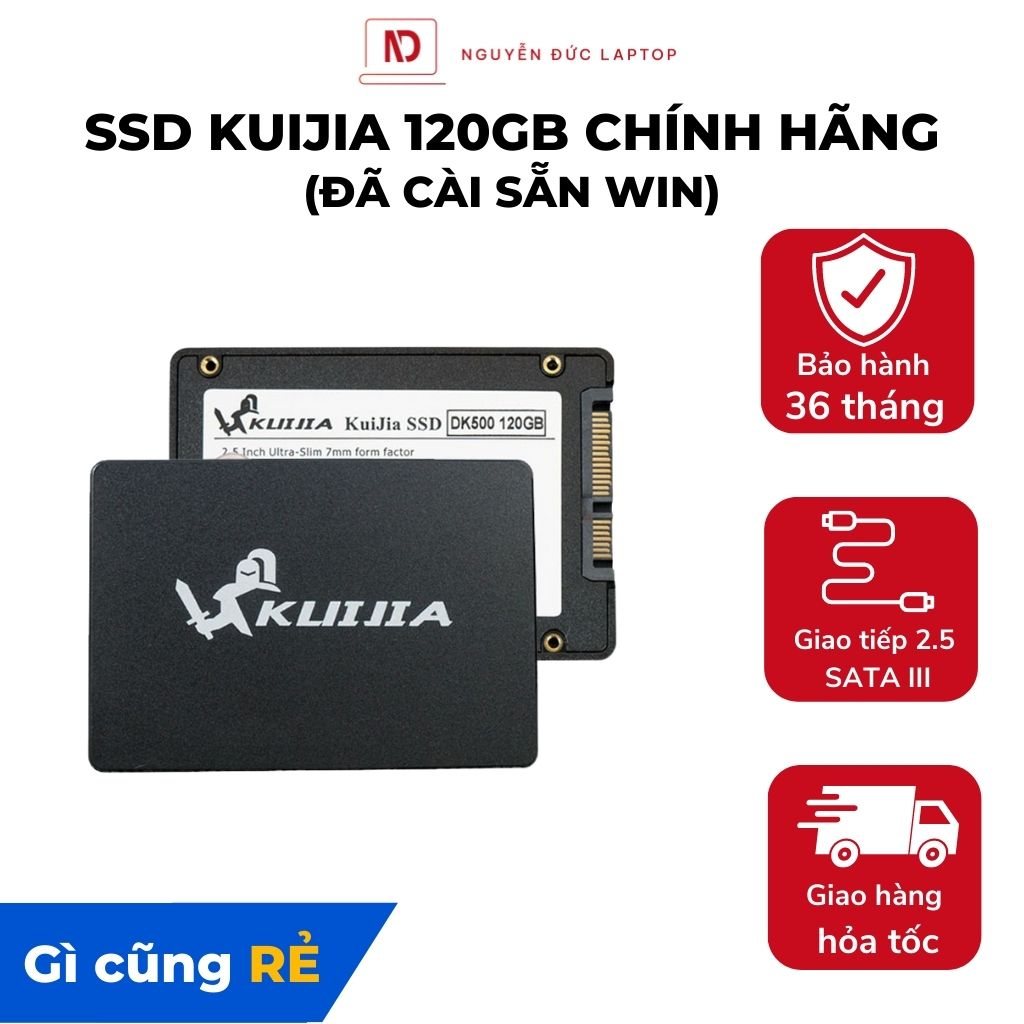 Ổ cứng SSD KUIJIA 120GB 2.5 inch tốc độ cao - chính hãng bảo hành 3 năm (đã cài sẵn win)