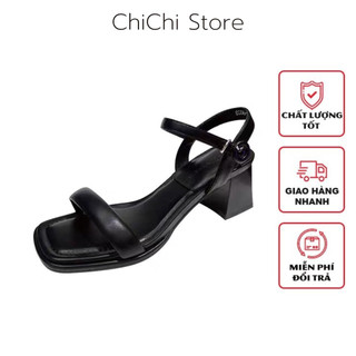 Giày cao gót nữ, giày sandal cao gót nữ quai mảnh gót vuông hàng chuẩn đẹp cao 5cm - SD11