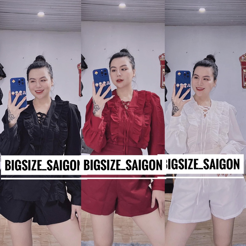 Set áo cổ bèo đan dây bigsize_saigon(50-90kg)