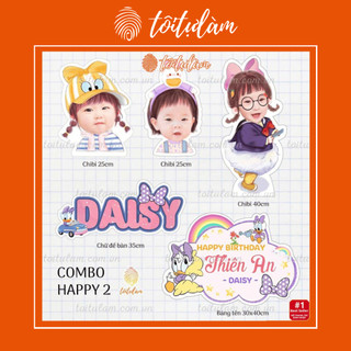 Combo HAPPY 2 Chibi trang trí sinh nhật cho bé - Tôi Tự Làm