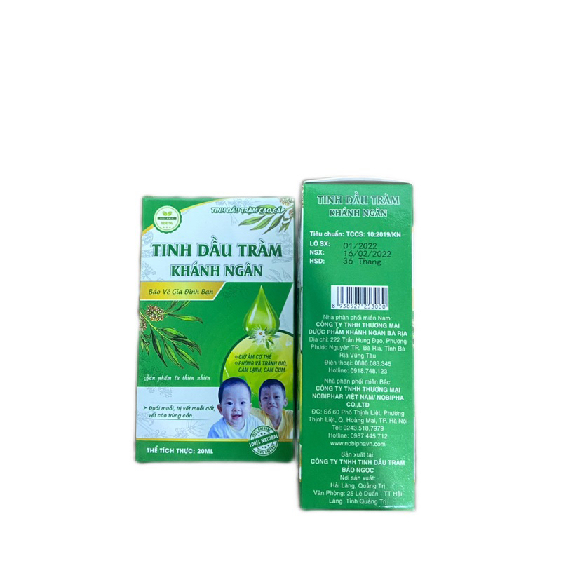 TINH DẦU TRÀM Khánh Ngân - Phòng tránh gió cảm lạnh, đuổi muỗi,giảm vết muỗi, côn trùng cắn,giảm đau nhức cơ, xương khớp