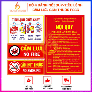 Bảng nội quy, tiêu lệnh , cấm lửa, cấm thuốc PCCC , bảng nội quy tiêu lệnh phòng cháy chữa cháy.- Siêu thị thiết bị PCCC