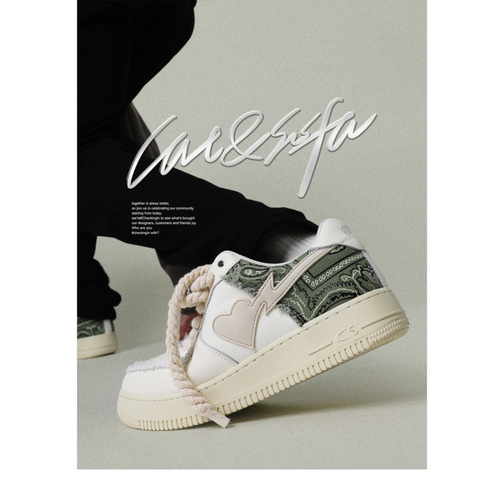 Giày thể thao Cat&Sofa hàng có sẵn - full box phụ kiện - CASHEW - AC197 sneaker unisex