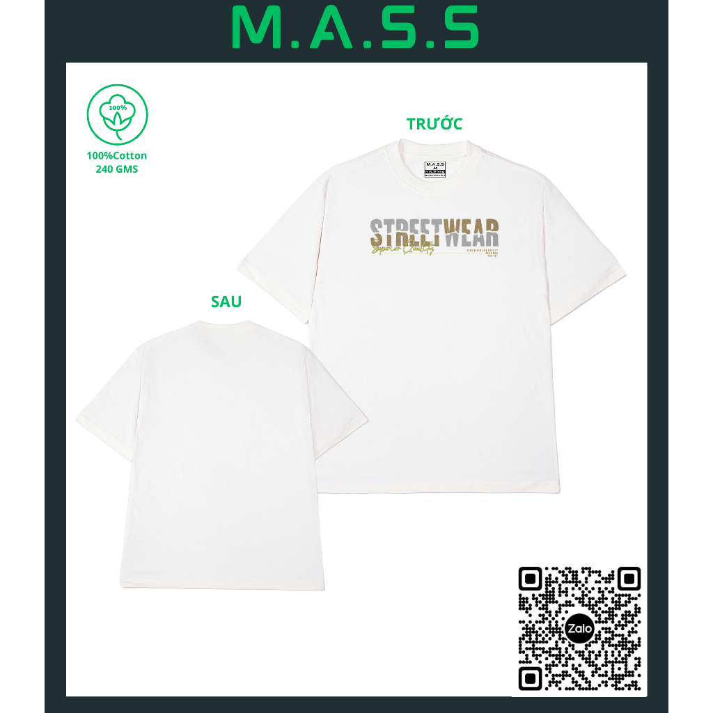 Áo thun form rộng cổ tròn 106FC0011 áo phông unisex local brand vải 100% cotton M.A.S.S hình đẹp và đa dạng áo oversize