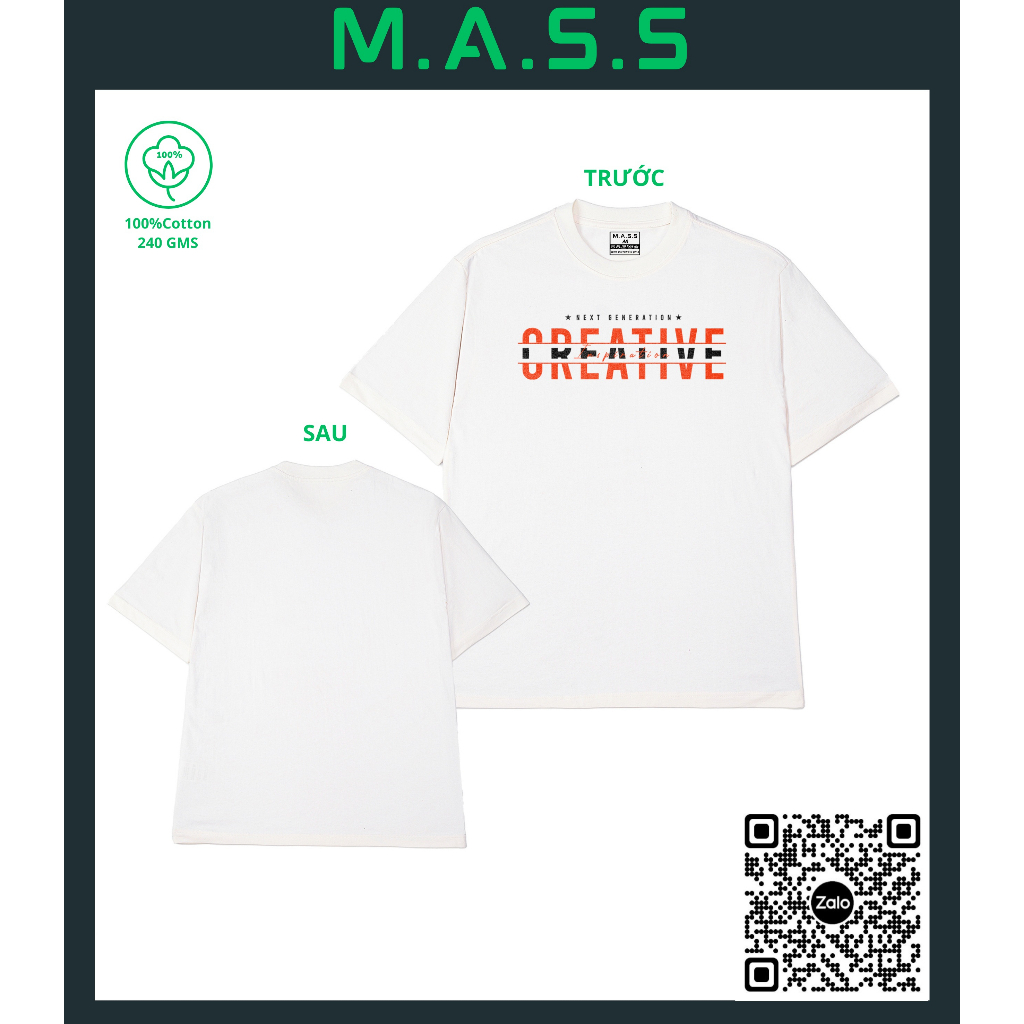Áo thun form rộng cổ tròn 106FC0013 áo phông unisex local brand vải 100% cotton M.A.S.S hình đẹp và đa dạng áo oversize