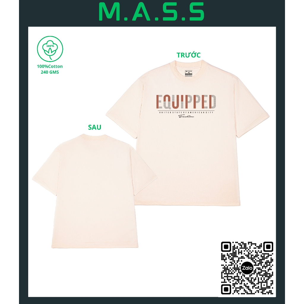 Áo thun form rộng cổ tròn 103MON0006 áo phông unisex local brand vải 100% cotton M.A.S.S hình đẹp và đa dạng áo oversize