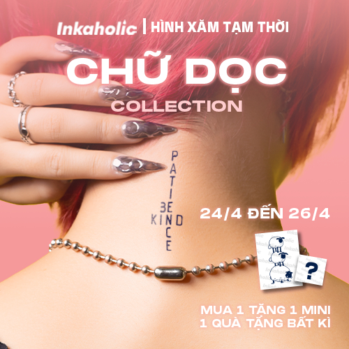 Hình xăm dán tạm thời 15 ngày Inkaholic, xăm giả đẹp & ngầu y xăm thật, chống nước 100