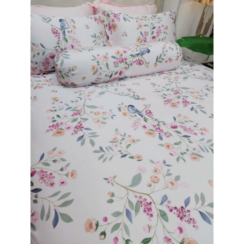 Bộ 3 món Gối Tencel 60s cao cấp Hoa chim