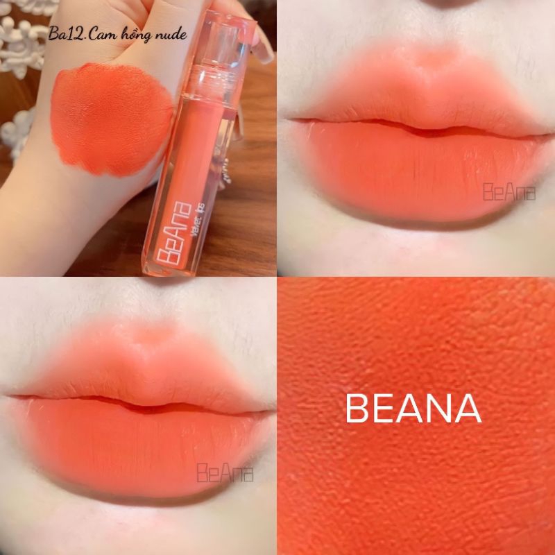 Son môi kem lì bền màu lâu trôi mềm mịn như nhung kháng nước Beana chính hãng full 12 màu mới về