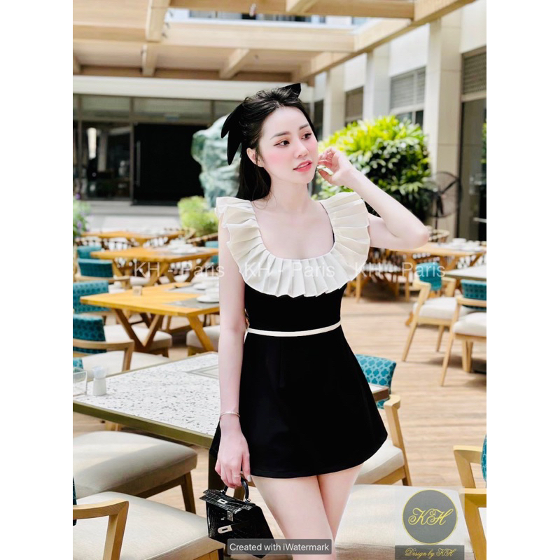 Váy xếp ly cổ xinh xỉu luôn,hàng đẹp chuẩn phom dáng kèm lót quần bao sịn sò SizeSM