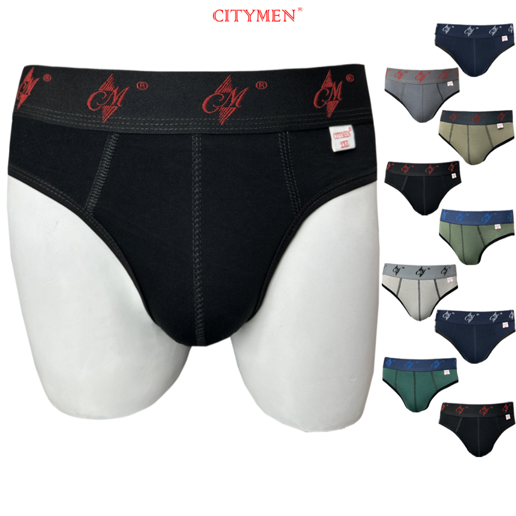 Combo 10 Quần Lót Nam lưng CM vải cotton 2 chiều hiệu CITYMEN, sịp nam - MSSP-CM2C