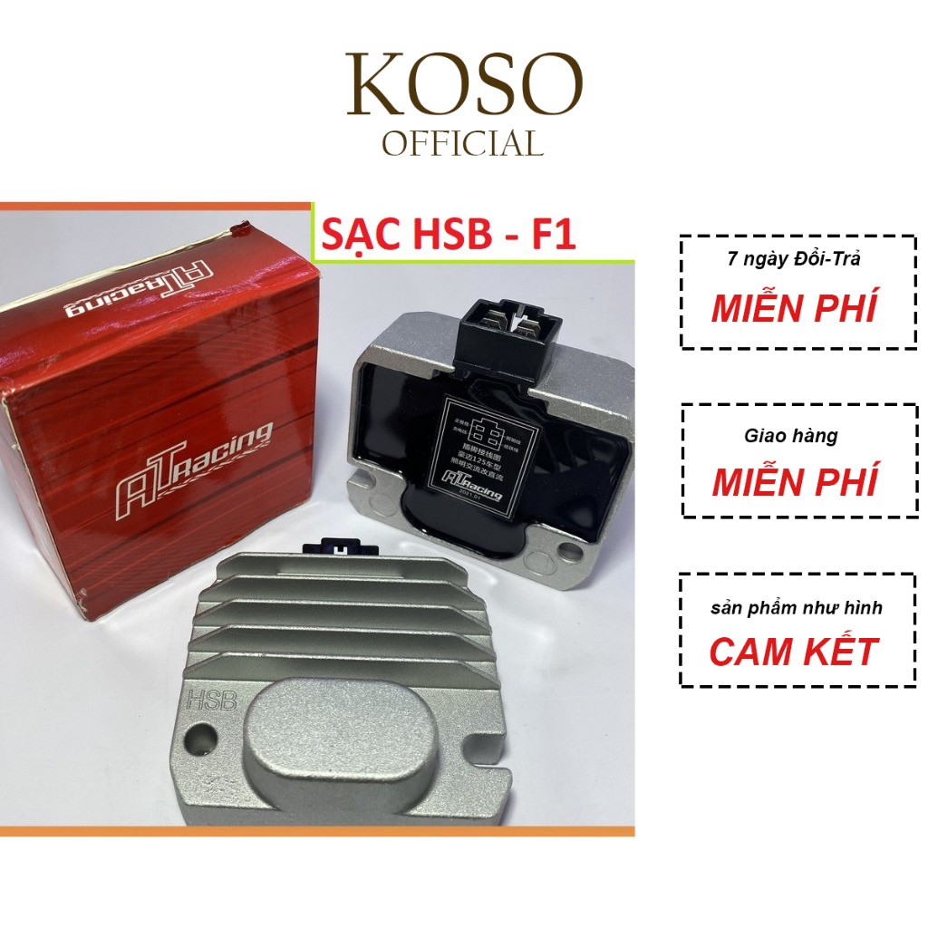 Sạc Độ Shilan HSB KOSO Cắm Thẳng Có Tụ Tự Động Chỉnh Dòng Điện Cho Các Loại Xe