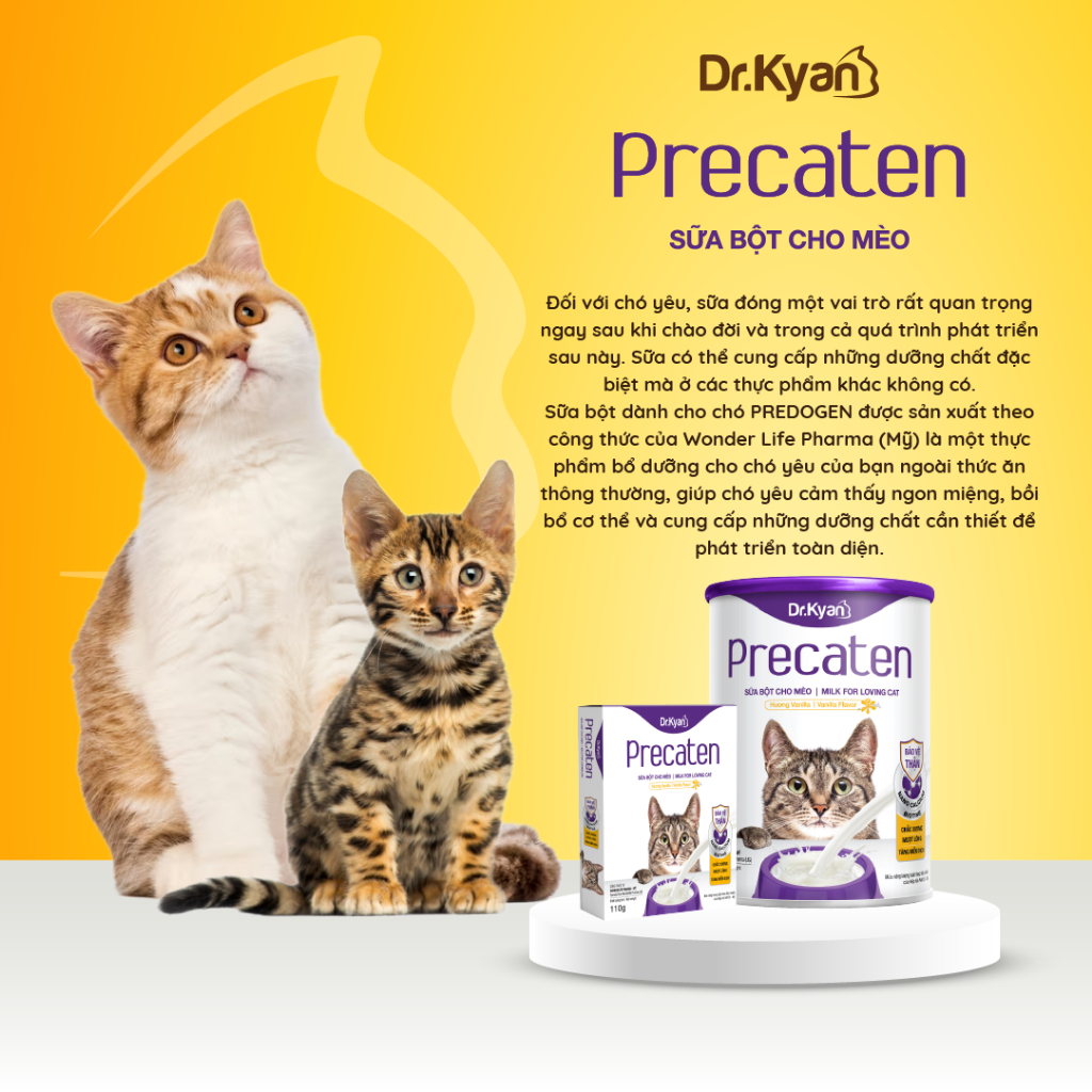 Dr.Kyan - Sữa bột PRECATEN cho mèo lon 400g