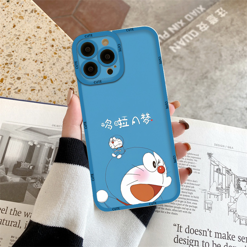Ốp lưng iphone cạnh vuông Dora.emon cute dễ thương ip 7plus 8plus x xsmax 11 12 13 14 pro max plus sv05