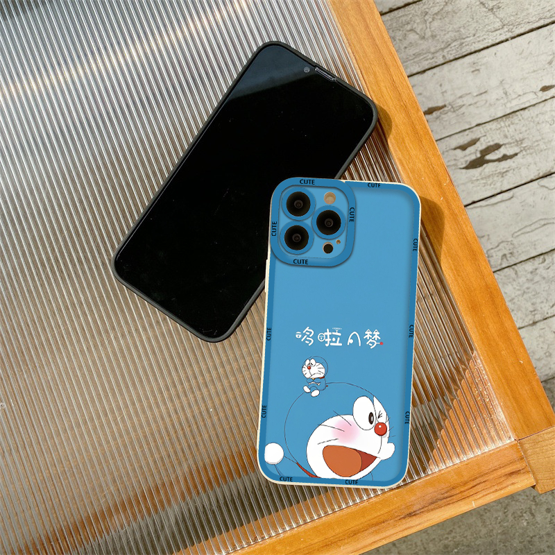 Ốp lưng iphone cạnh vuông Dora.emon cute dễ thương ip 7plus 8plus x xsmax 11 12 13 14 pro max plus sv05