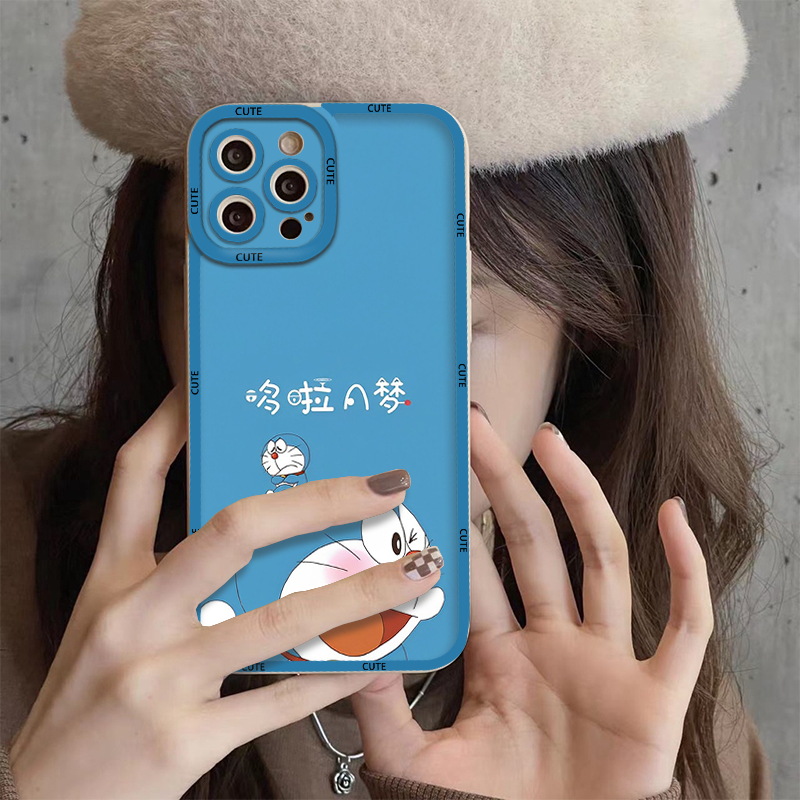 Ốp lưng iphone cạnh vuông Dora.emon cute dễ thương ip 7plus 8plus x xsmax 11 12 13 14 pro max plus sv05