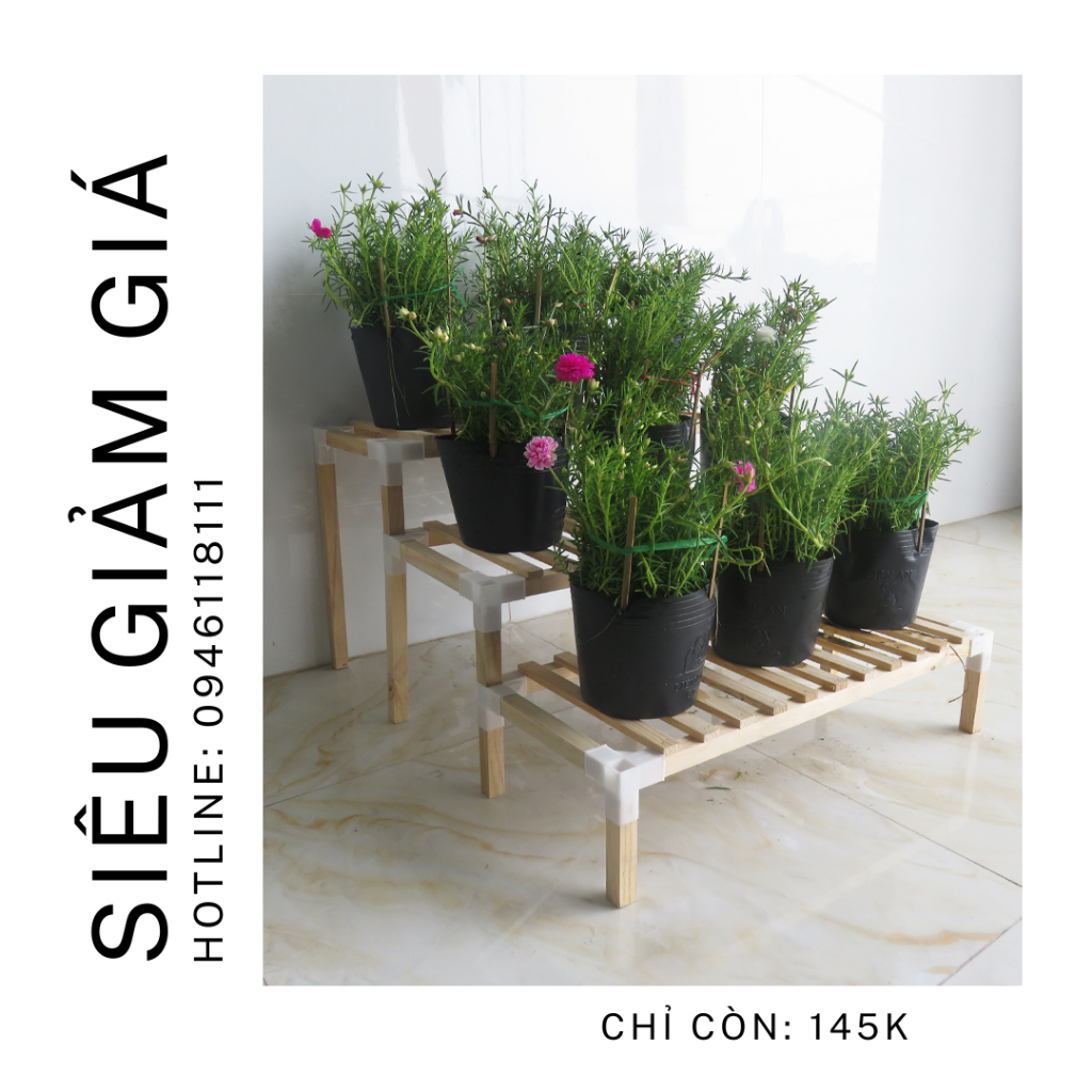 Kệ Để Chậu Hoa, Chậu Cây 3 Tầng - Kệ Đa Năng 60x75x35CM - HOÀN TIỀN 100% NÊU KHÔNG HÀI LÒNG