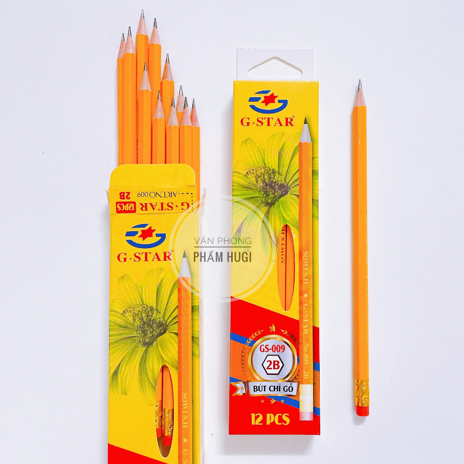 Hộp 12 cây bút chì đen ngòi 2B GS-009