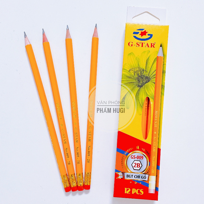 Hộp 12 cây bút chì đen ngòi 2B GS-009