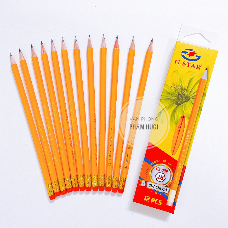 Hộp 12 cây bút chì đen ngòi 2B GS-009