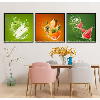 Tranh treo tường trái cây tươi mát tranh trang trí phòng bếp trang trí quán nước ép cà phê