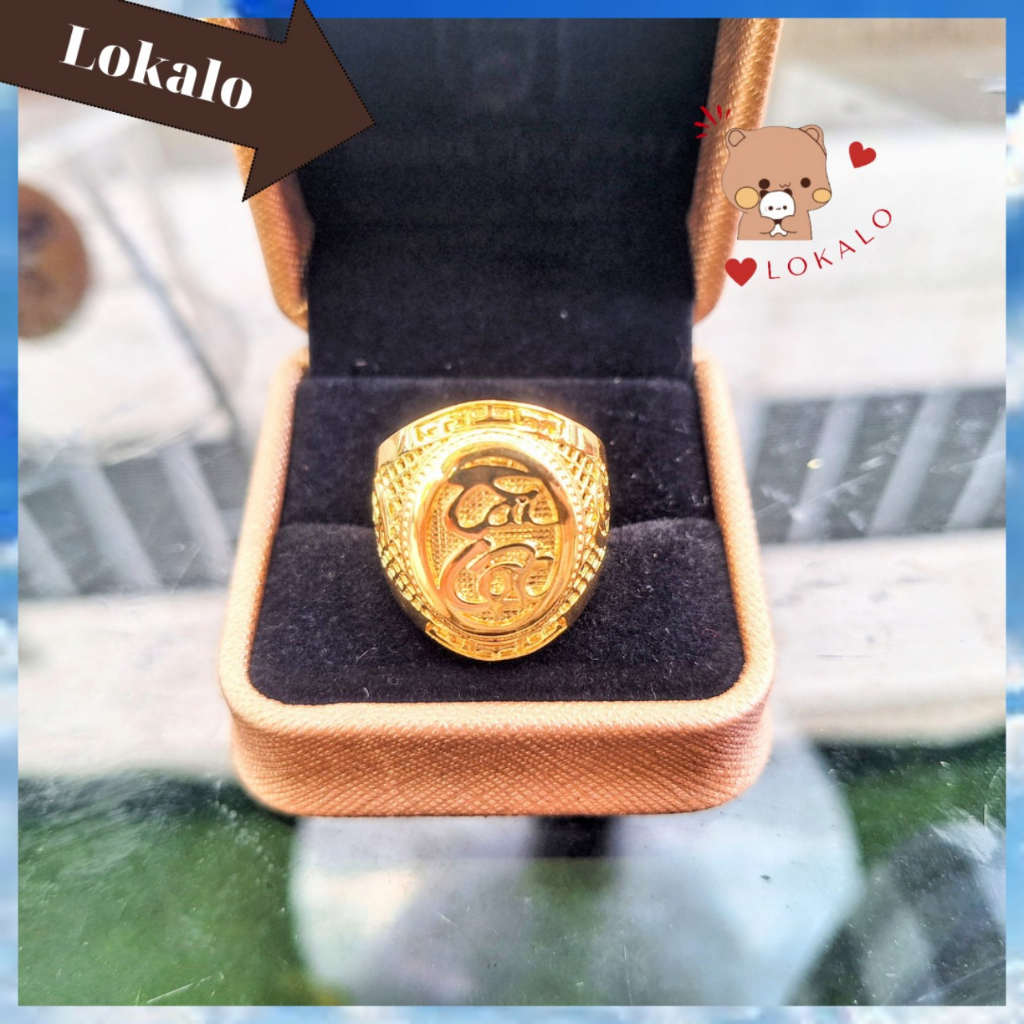 Nhẫn Nam Đẹp, Nhẫn Vàng Nam Mạ Vàng 18K Cao Cấp Lokalo - Chữ Tài Lộc Cùng Vẻ Đẹp Nam Tính 24.4.23
