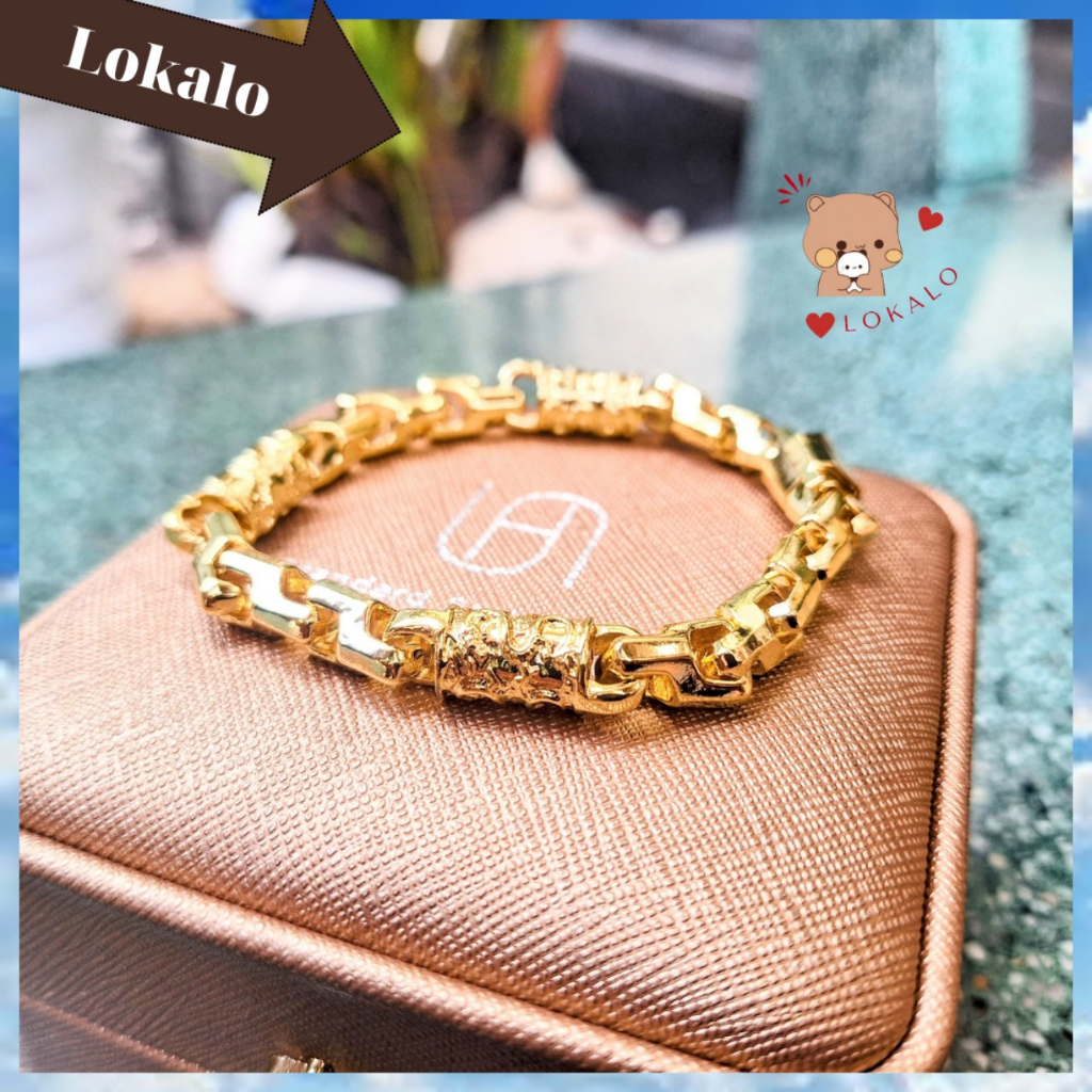 Lắc nam mạ vàng 18k đốt xích 3 đốt hình rồng - Phụ kiện thể hiện sự đẳng cấp và phong cách