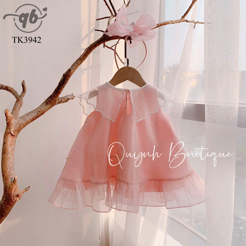 Đầm Trẻ Em Quỳnh Boutique-Váy Sát Nách Vai Voan Công Chúa-TK3942