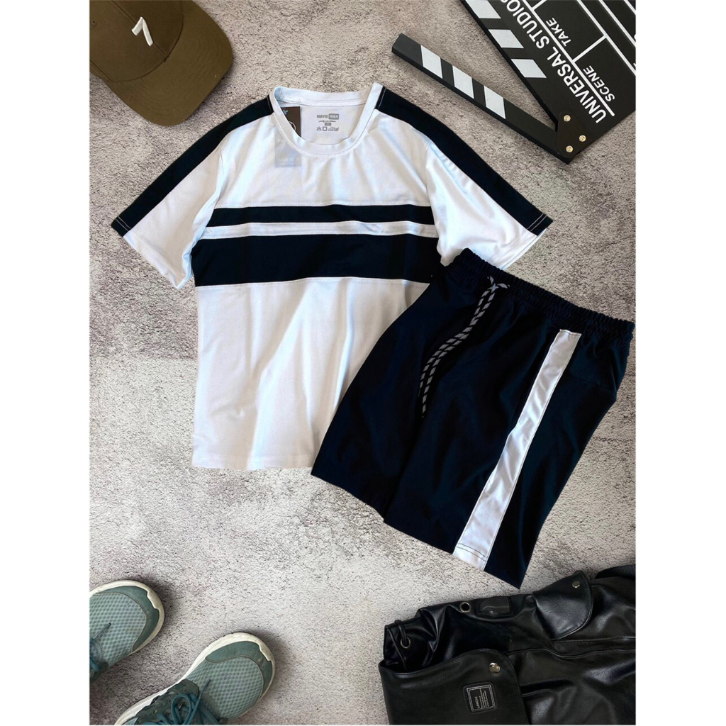 Bộ Thể Thao Nam Cổ Tròn 2 Sọc Vải Poly Cá Sấu Thoáng Mát Thấm Hút Mồ Hôi Tốt - Havaka Store