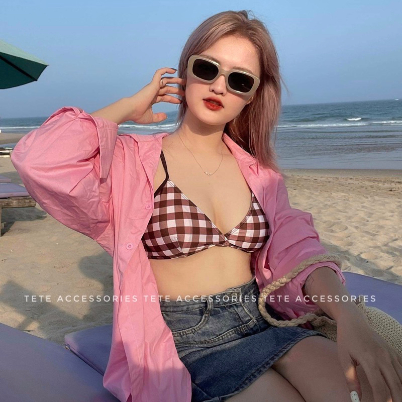 Kính mát thời trang màu thạch trắng cho nam và nữ, Kính râm mát chống nắng thời trang