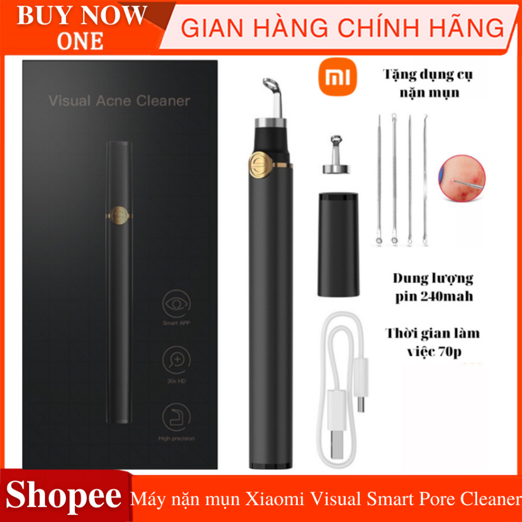 Máy nặn mụn Xiaomi Visual Smart Pore Cleaner, có camera nội sôi siêu nét, soi rõ lỗ chân lông, kết nối theo dõi qua app