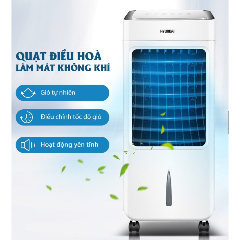 Quạt điều hòa hơi nước điều khiển từ xa HYUNDAI, công suất 80W, hàng chính hãng - TẶNG 2 CHAI ĐÁ KHÔ
