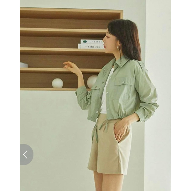 Áo sơ mi gió Sololist Korea màu khaki