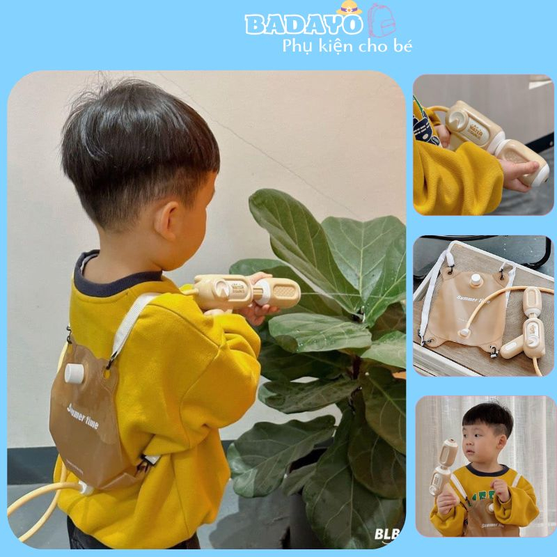 Balo sú.ng bắn nước phiên bản túi đeo màu be cực đáng yêu dành cho bé vào mùa hè BADAYO